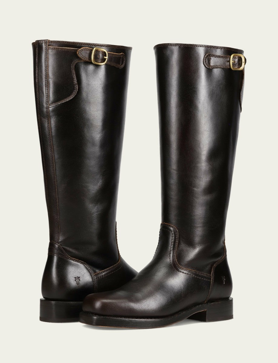 Women's Bourbon Campus Low Heel Tall Riding Wide Calf Boot