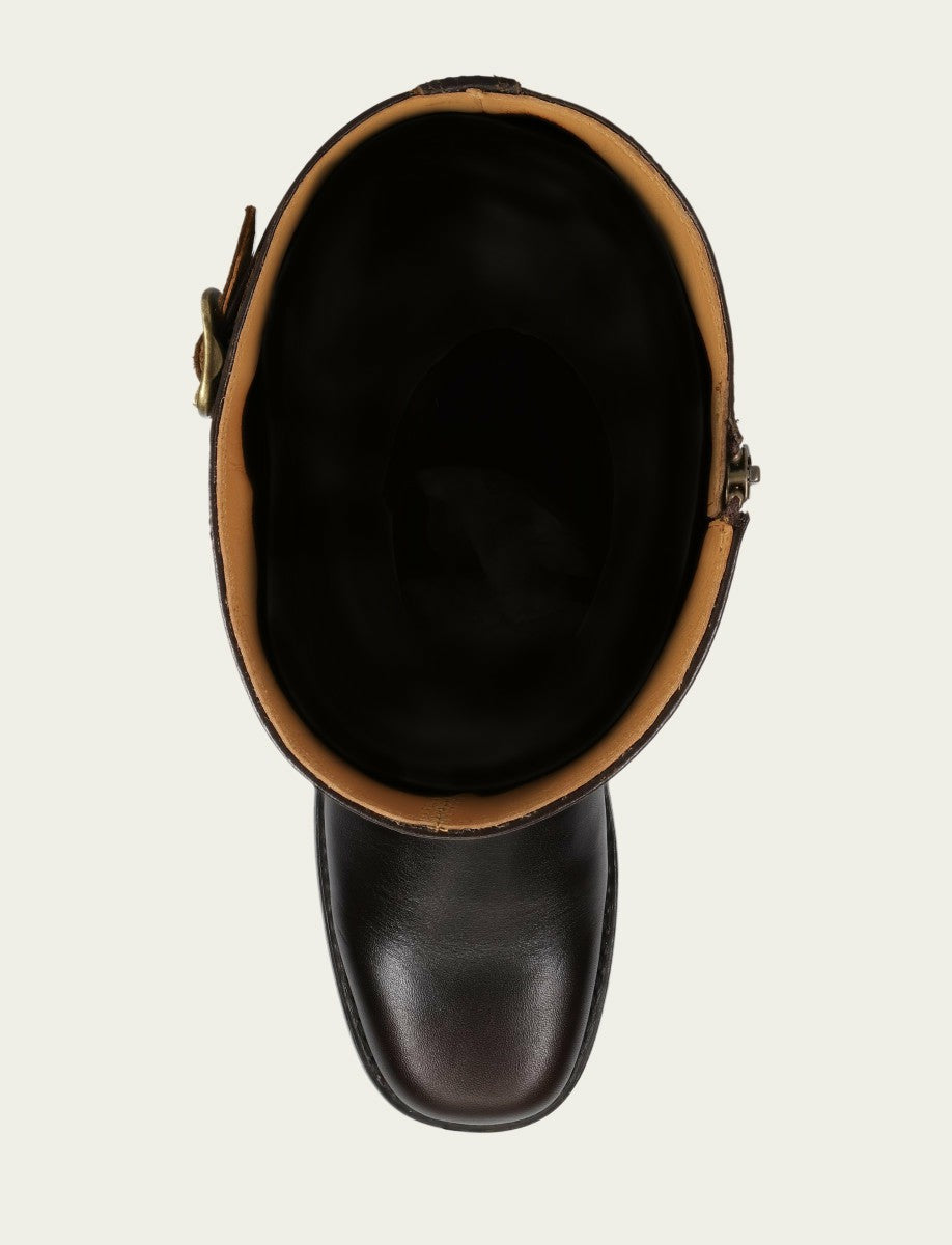 Women's Bourbon Campus Low Heel Tall Riding Wide Calf Boot