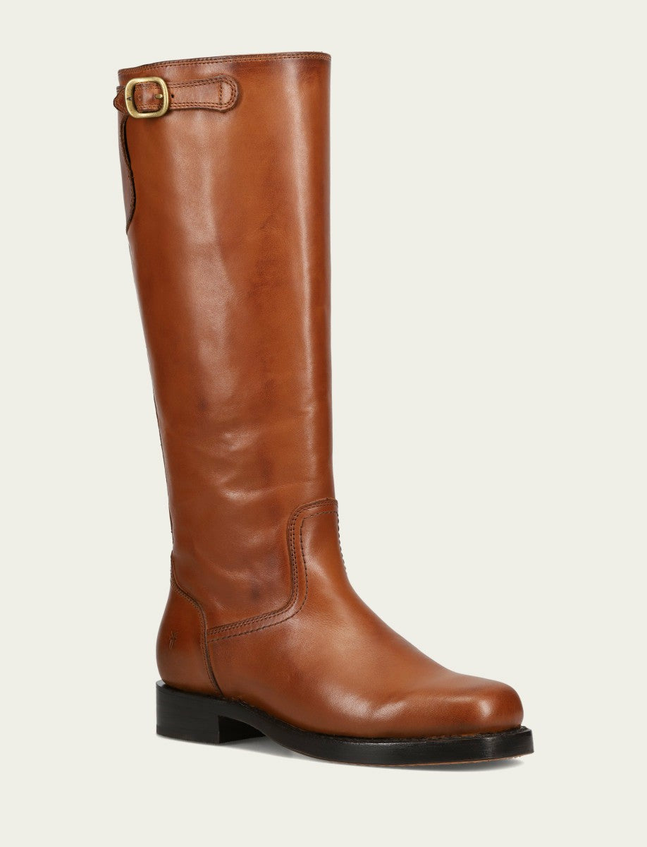 Women's Cognac Campus Low Heel Tall Riding Boot