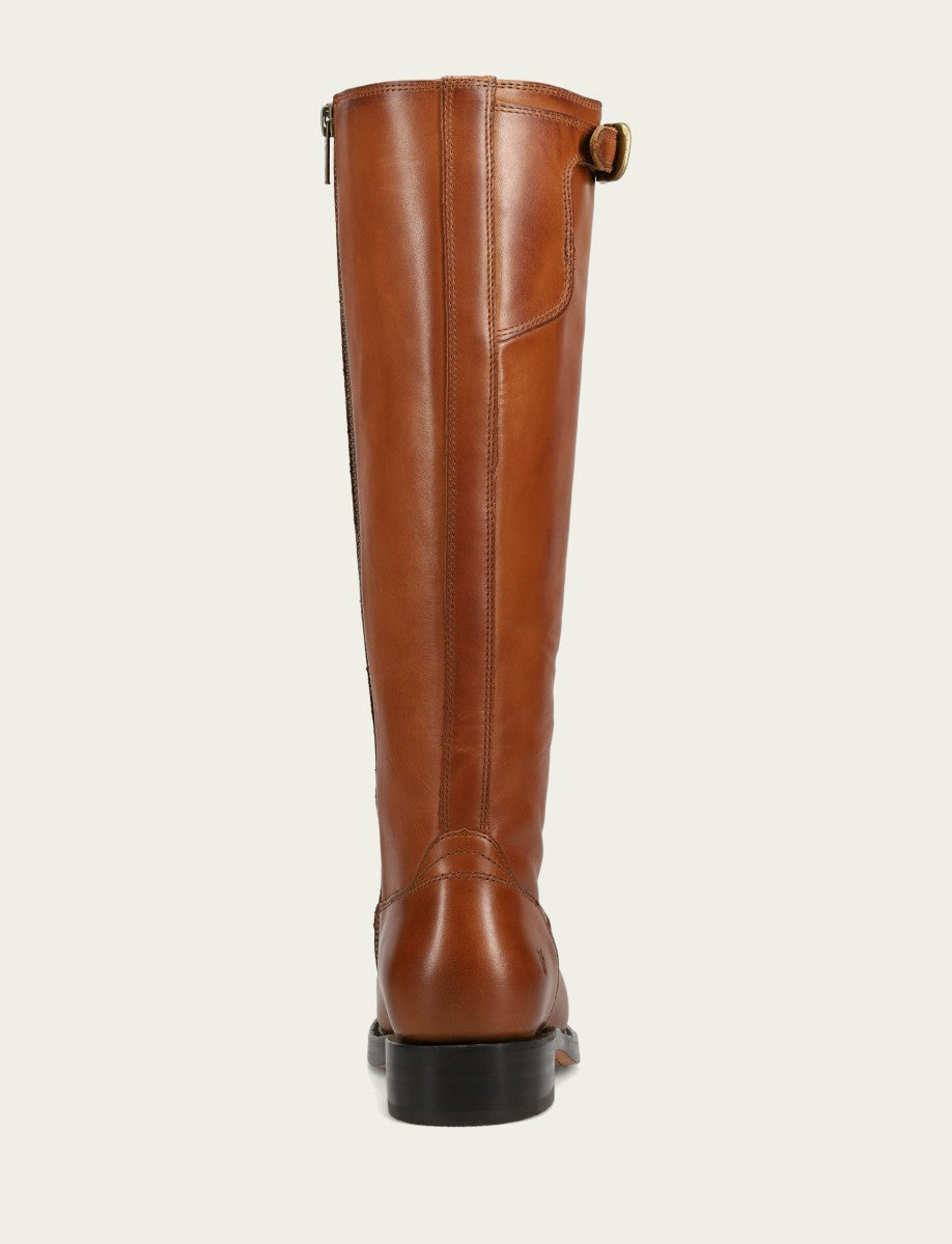 Women's Cognac Campus Low Heel Tall Riding Boot