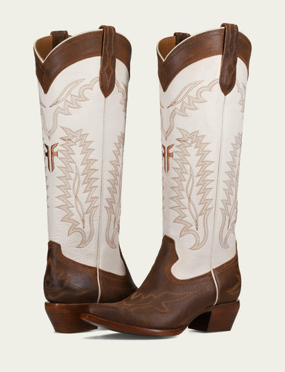 Women’s Toffee White Sacha Feather Deco Tall Boots