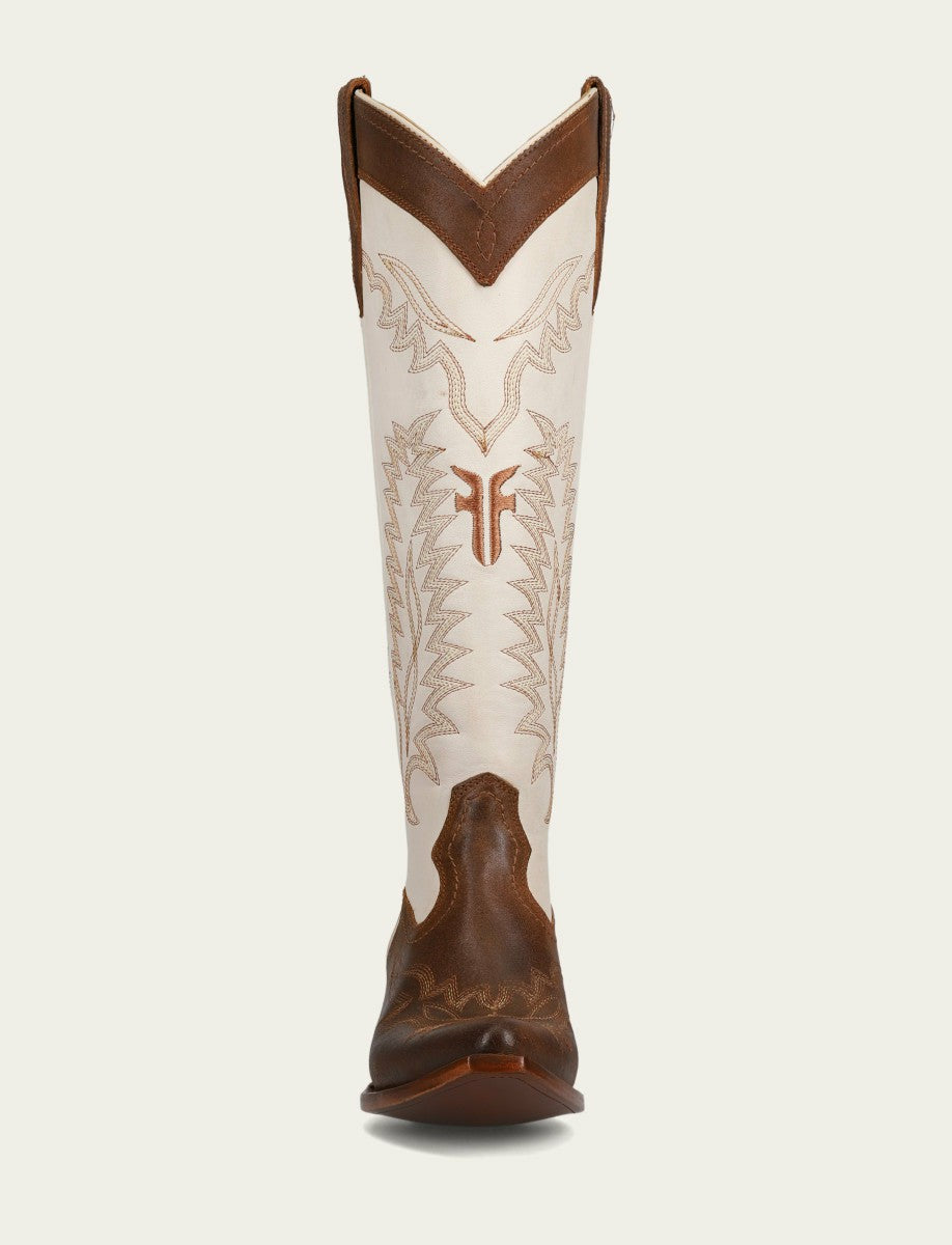 Women’s Toffee White Sacha Feather Deco Tall Boots