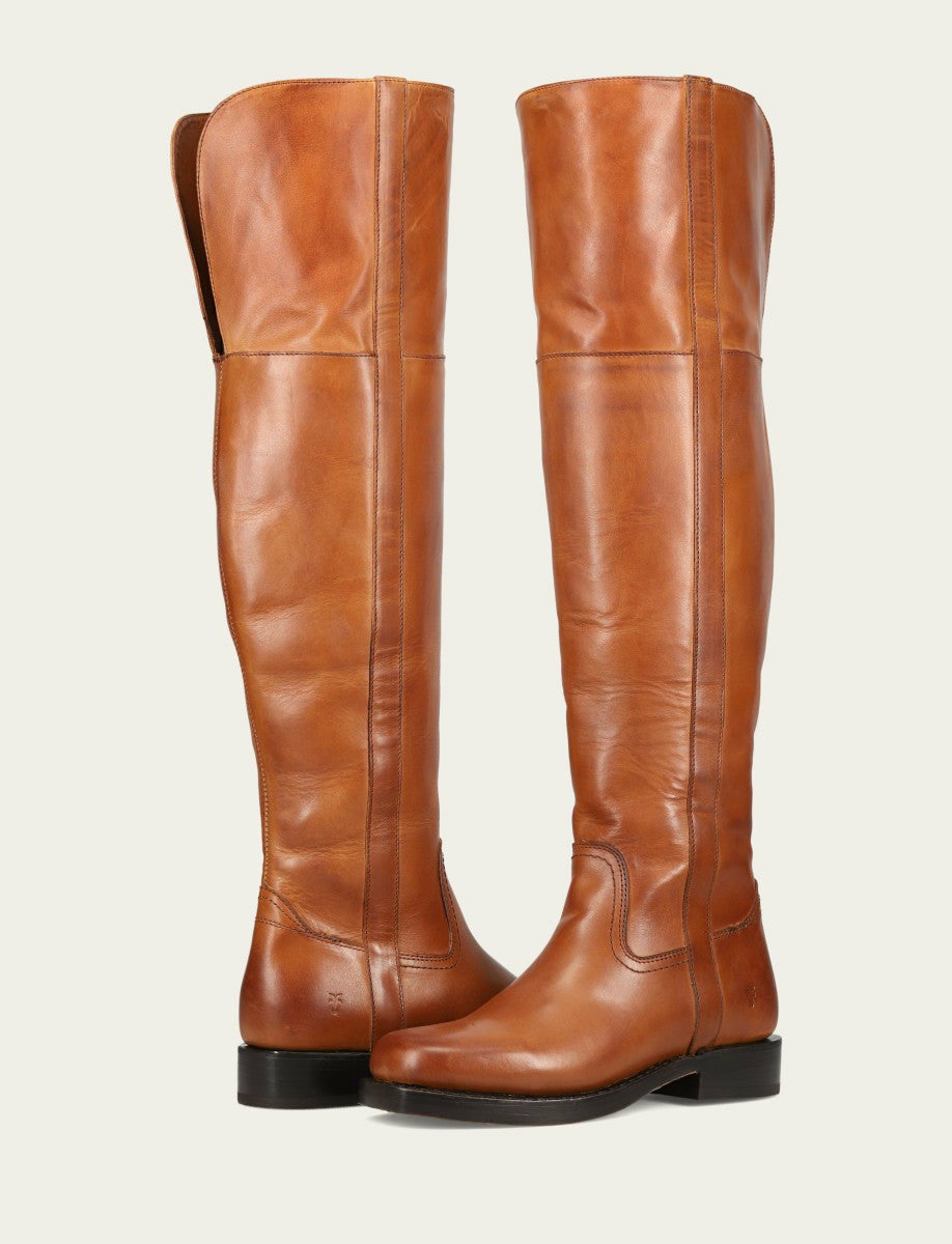 Women's Cognac Campus Low Heel Over The Knee Boot