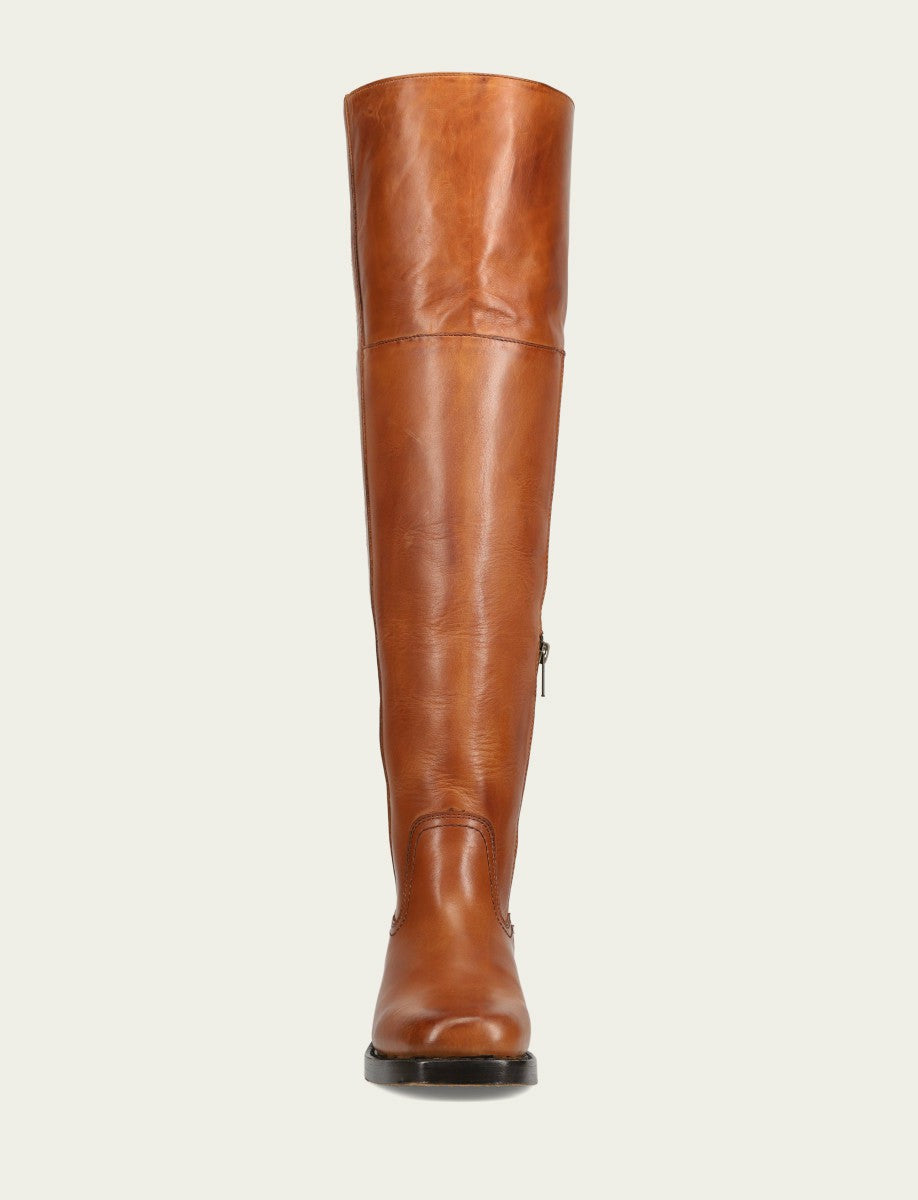 Women's Cognac Campus Low Heel Over The Knee Boot