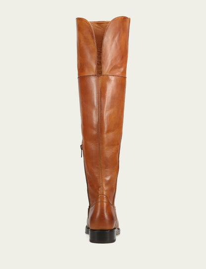Women's Cognac Campus Low Heel Over The Knee Boot
