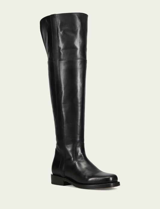 Women's Black Campus Low Heel Over The Knee Boot
