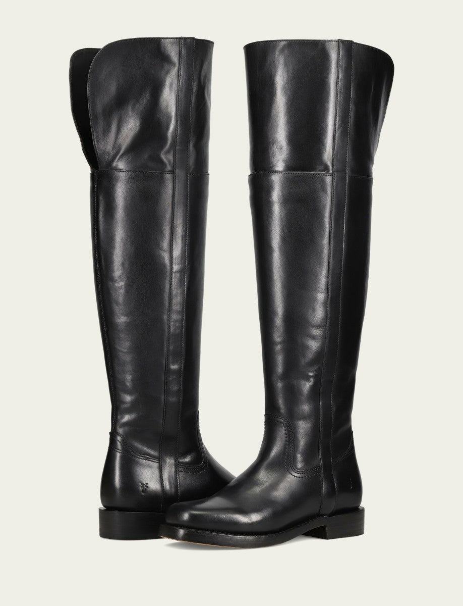 Women's Black Campus Low Heel Over The Knee Boot