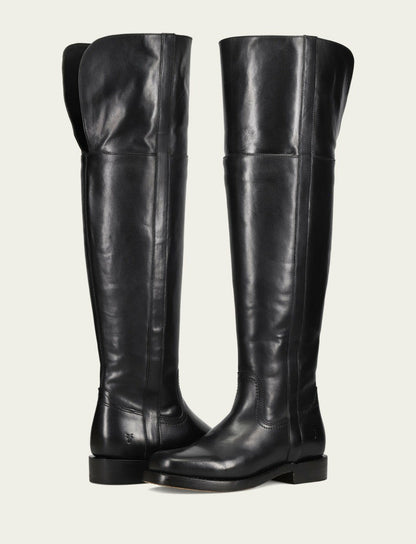 Women's Black Campus Low Heel Over The Knee Boot