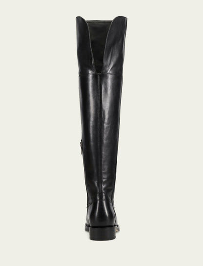 Women's Black Campus Low Heel Over The Knee Boot