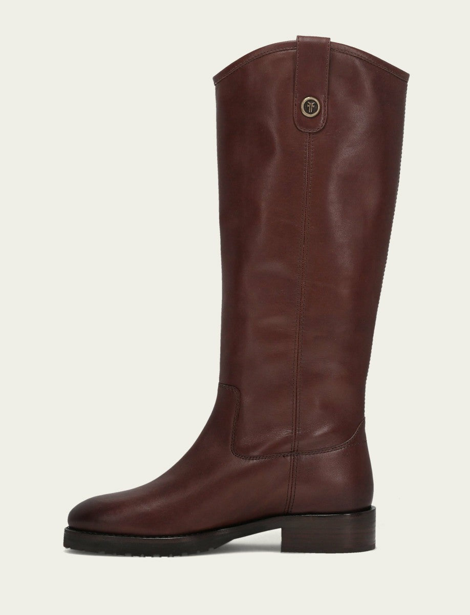 Women's Brown Melissa Lug Button Tall Wide Calf Boot