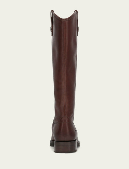 Women's Brown Melissa Lug Button Tall Wide Calf Boot