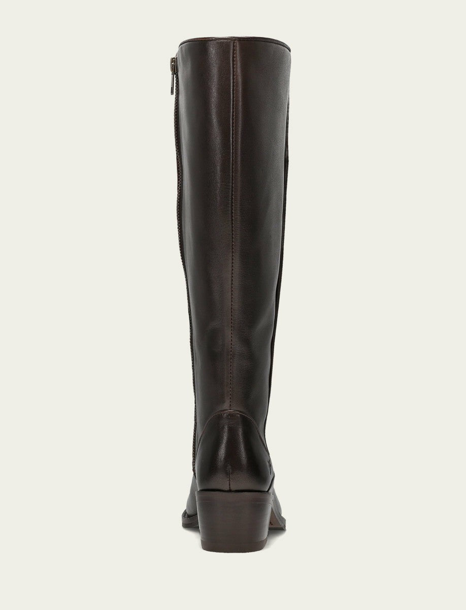 Women's Dark Brown Carson 2 Piping Tall Wide Calf Boot