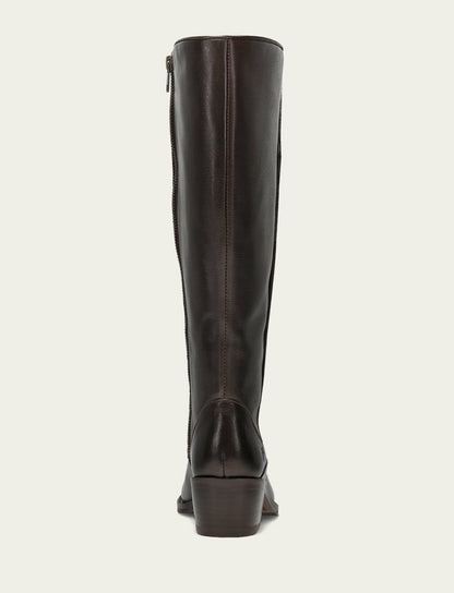 Women's Dark Brown Carson 2 Piping Tall Wide Calf Boot