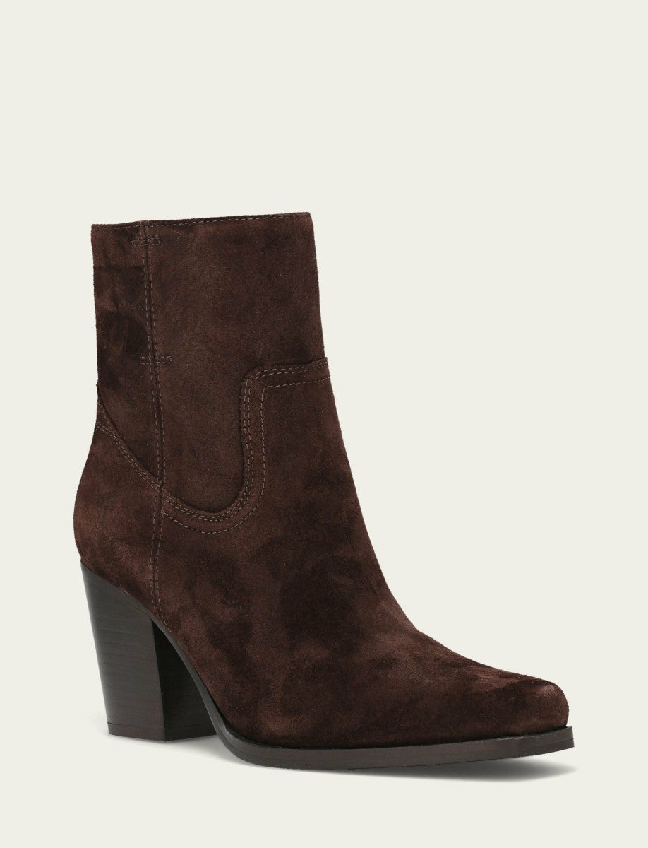 Women's Chocolate Suede Shiloh Zip Bootie