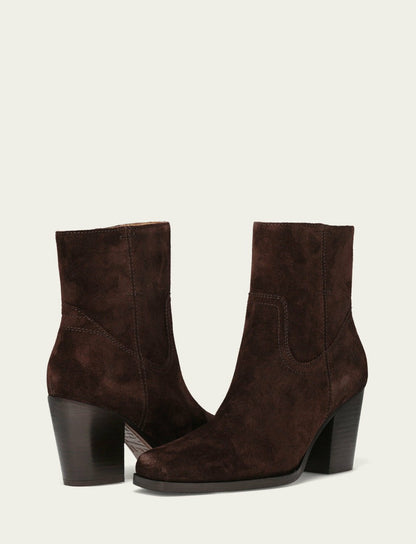 Women's Chocolate Suede Shiloh Zip Bootie
