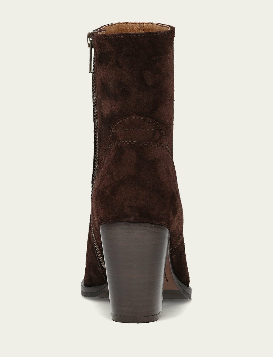 Women's Chocolate Suede Shiloh Zip Bootie