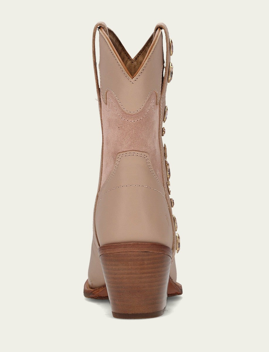 Women’s Rosa Leather Laila Short Rhinestone Booties