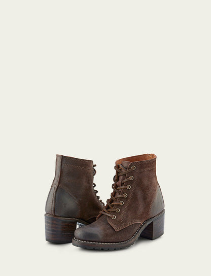 Women's Dark Brown Sabrina 6G Lace Up Booties