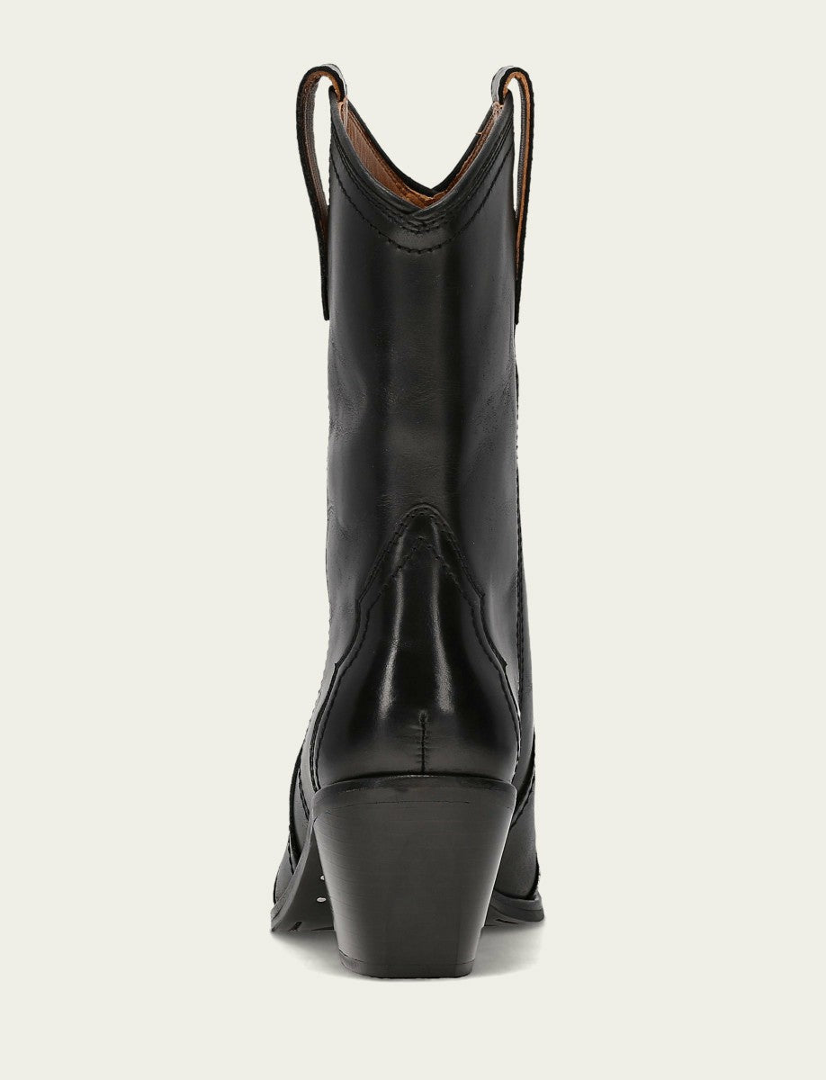 Women's Black Sara Wingtip Stud Boot