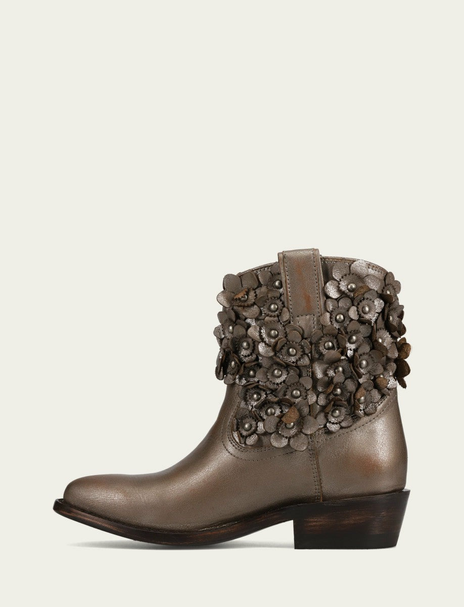 Women's Metallic Stone Billy Flower Bootie