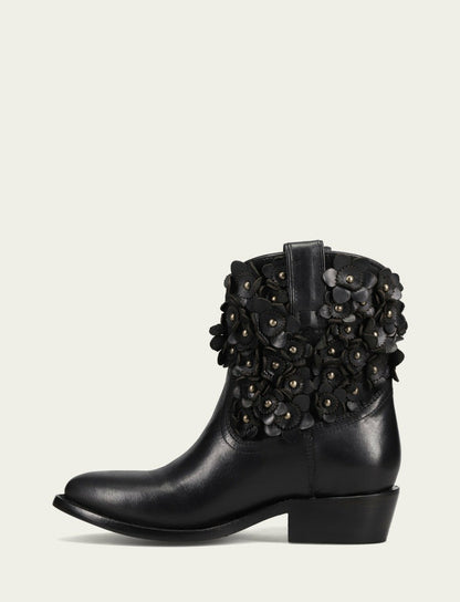 Women's Black Billy Flower Bootie