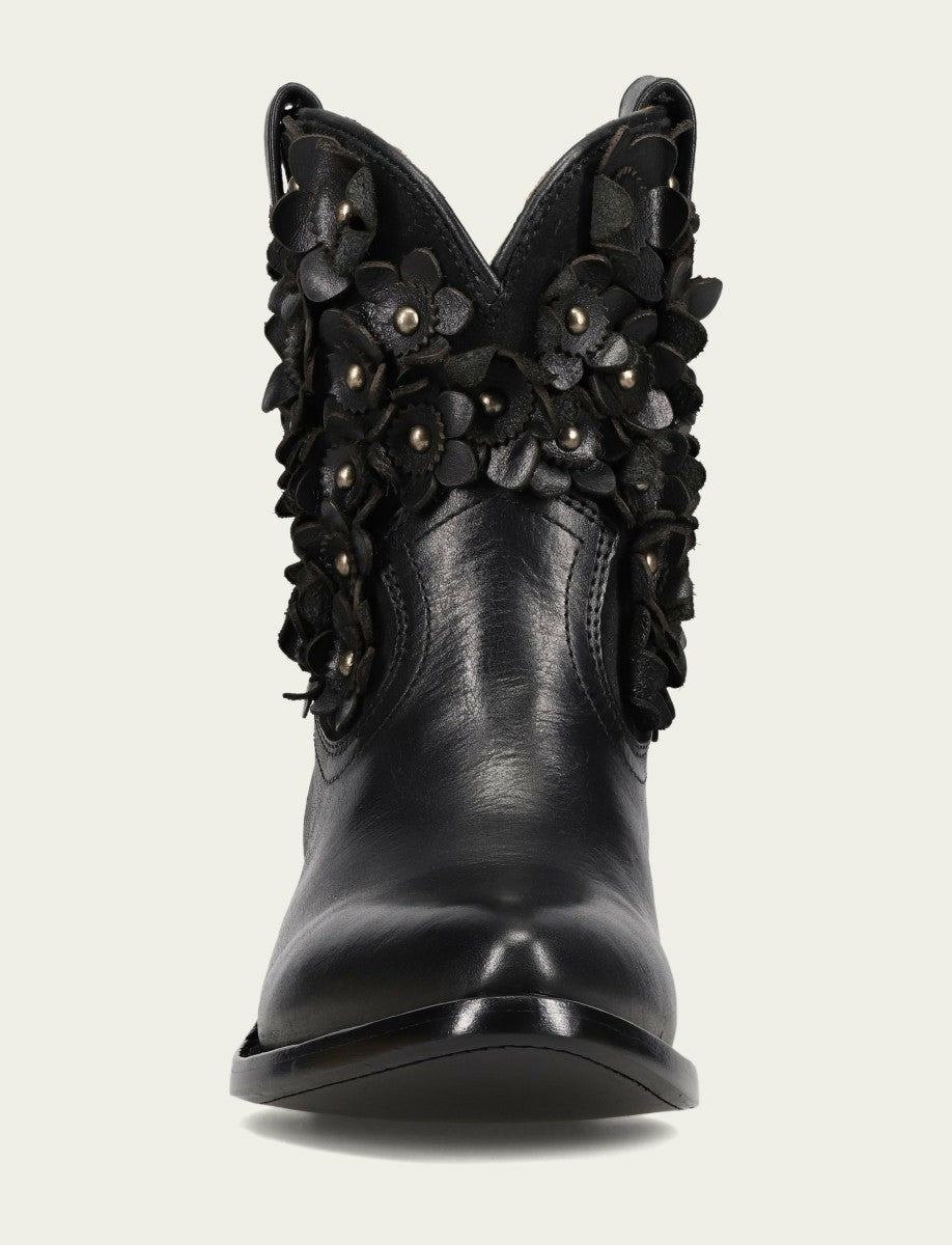 Women's Black Billy Flower Bootie