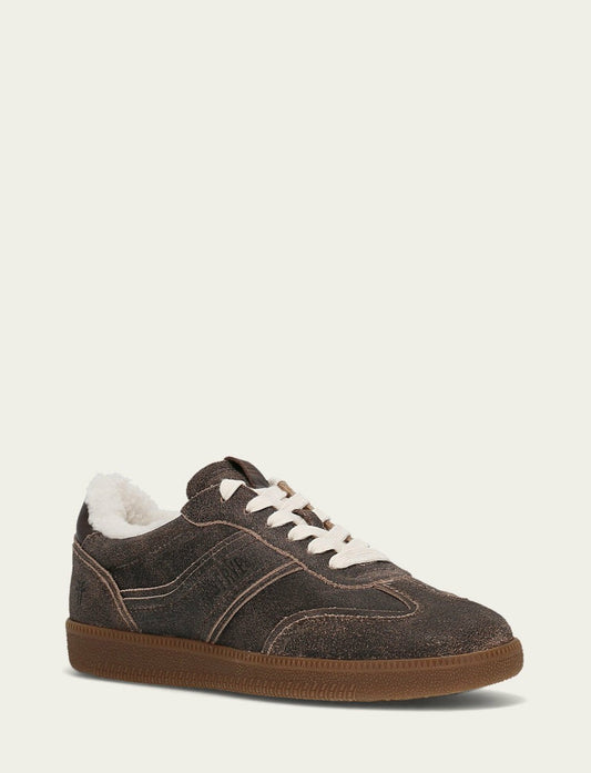 Women's Dark Truffle Milly Low Lace Shearling Sneaker