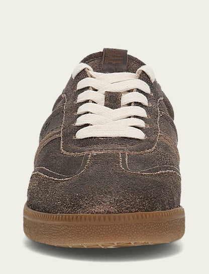 Women's Dark Truffle Milly Low Lace Shearling Sneaker