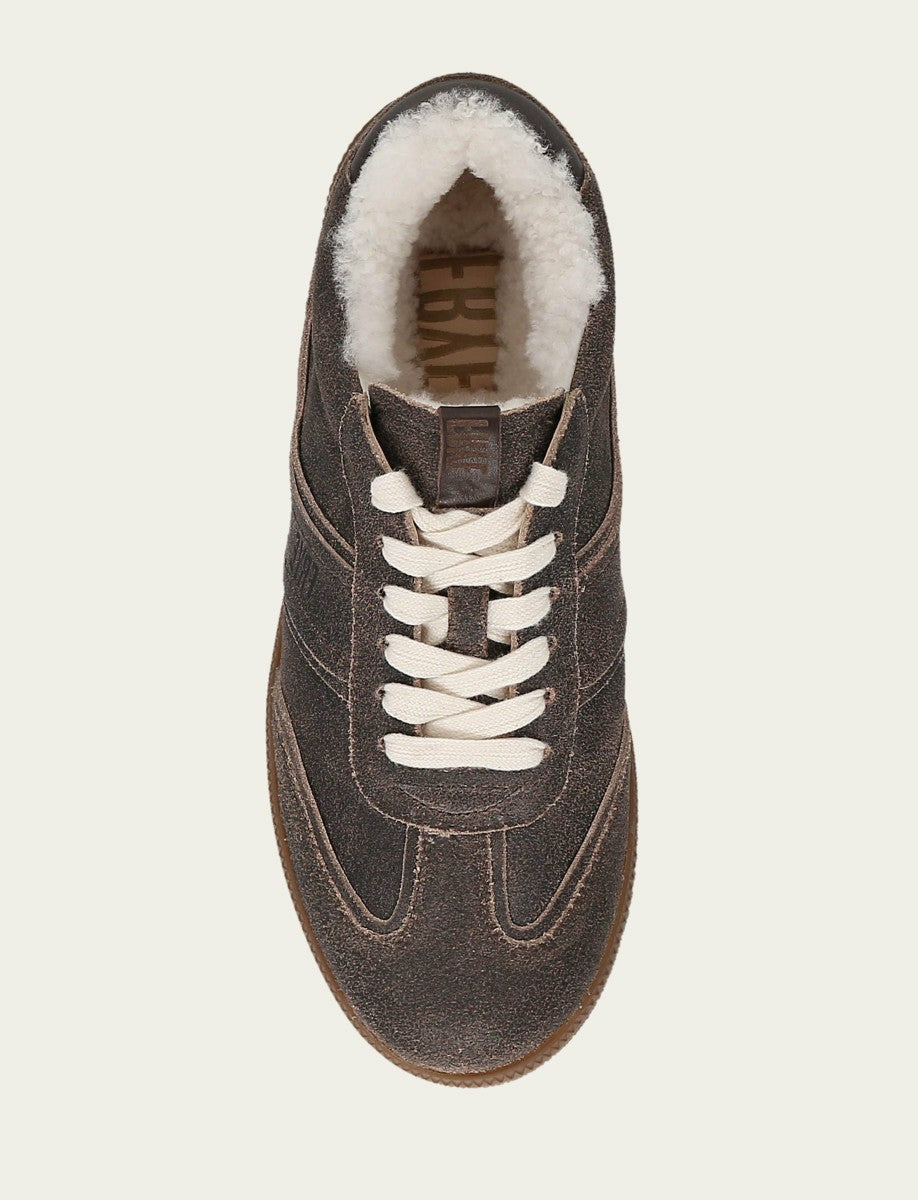 Women's Dark Truffle Milly Low Lace Shearling Sneaker