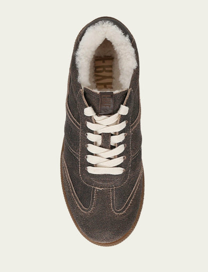 Women's Dark Truffle Milly Low Lace Shearling Sneaker