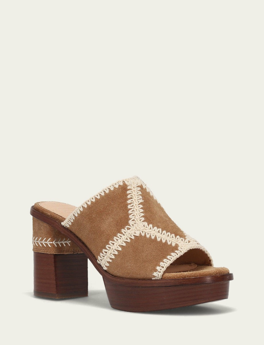 Women's Almond Pipa Crochet Platform Sandals