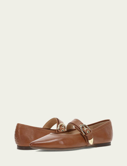 Women’s Dark Latte Heather Buckle Mary Jane Flats