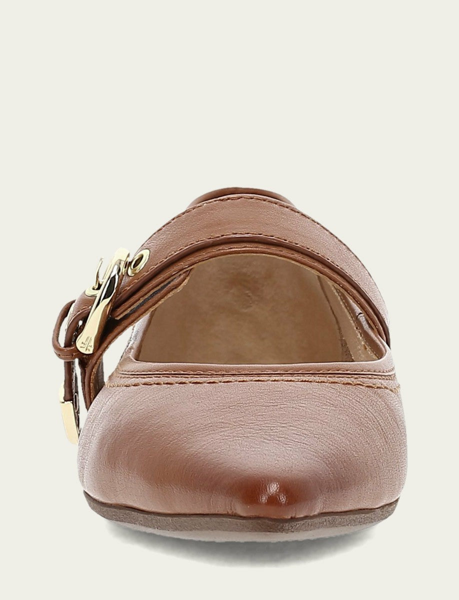 Women’s Dark Latte Heather Buckle Mary Jane Flats