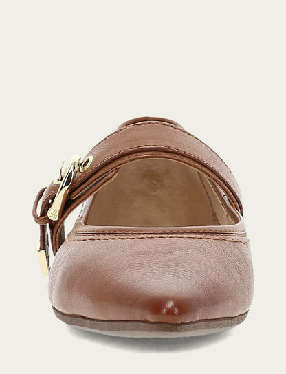 Women’s Dark Latte Heather Buckle Mary Jane Flats