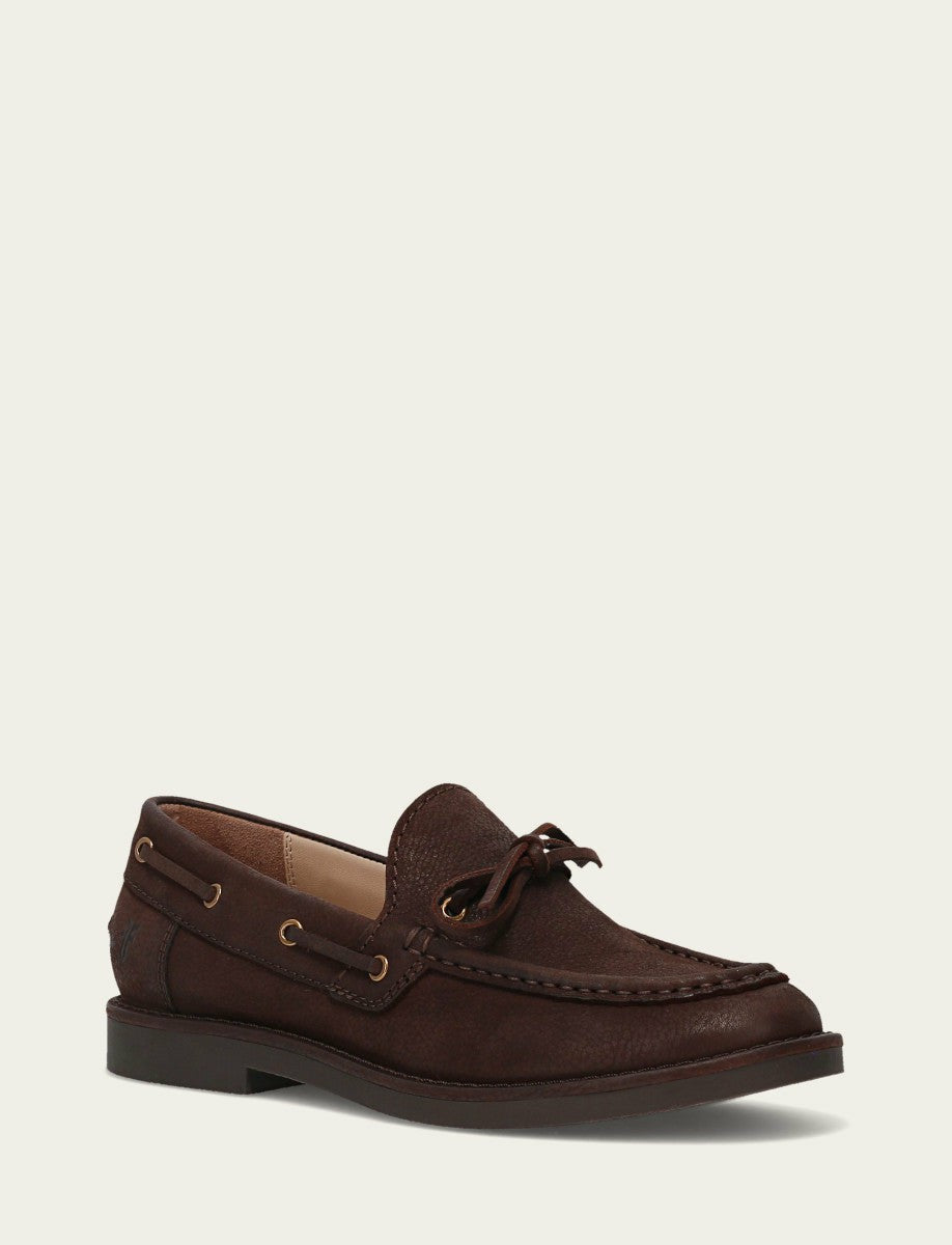 Women’s Brown Leather Harper One Eye Tie Boat Shoes