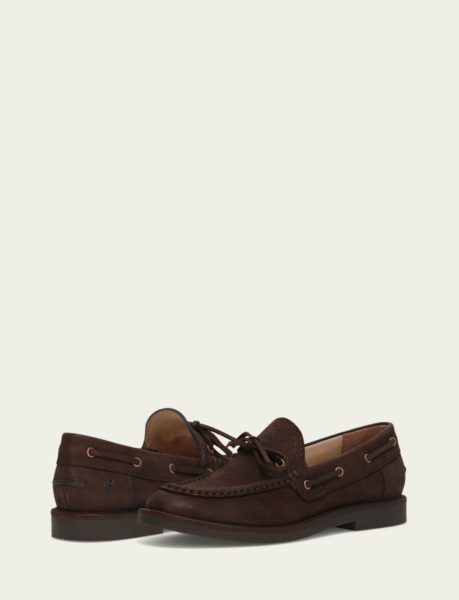 Women’s Brown Leather Harper One Eye Tie Boat Shoes