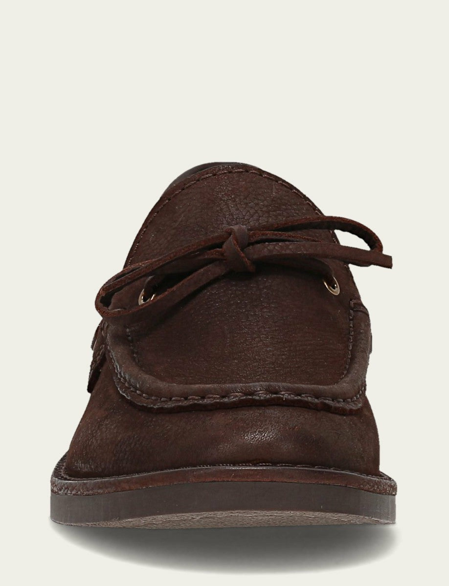 Women’s Brown Leather Harper One Eye Tie Boat Shoes