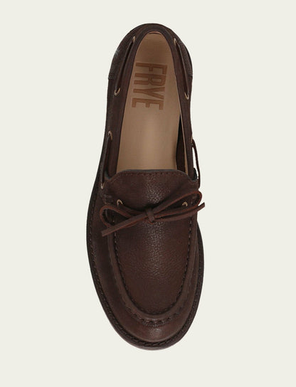 Women’s Brown Leather Harper One Eye Tie Boat Shoes