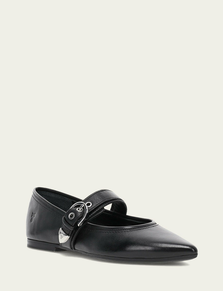 Women’s Black Heather Buckle Mary Jane Flats