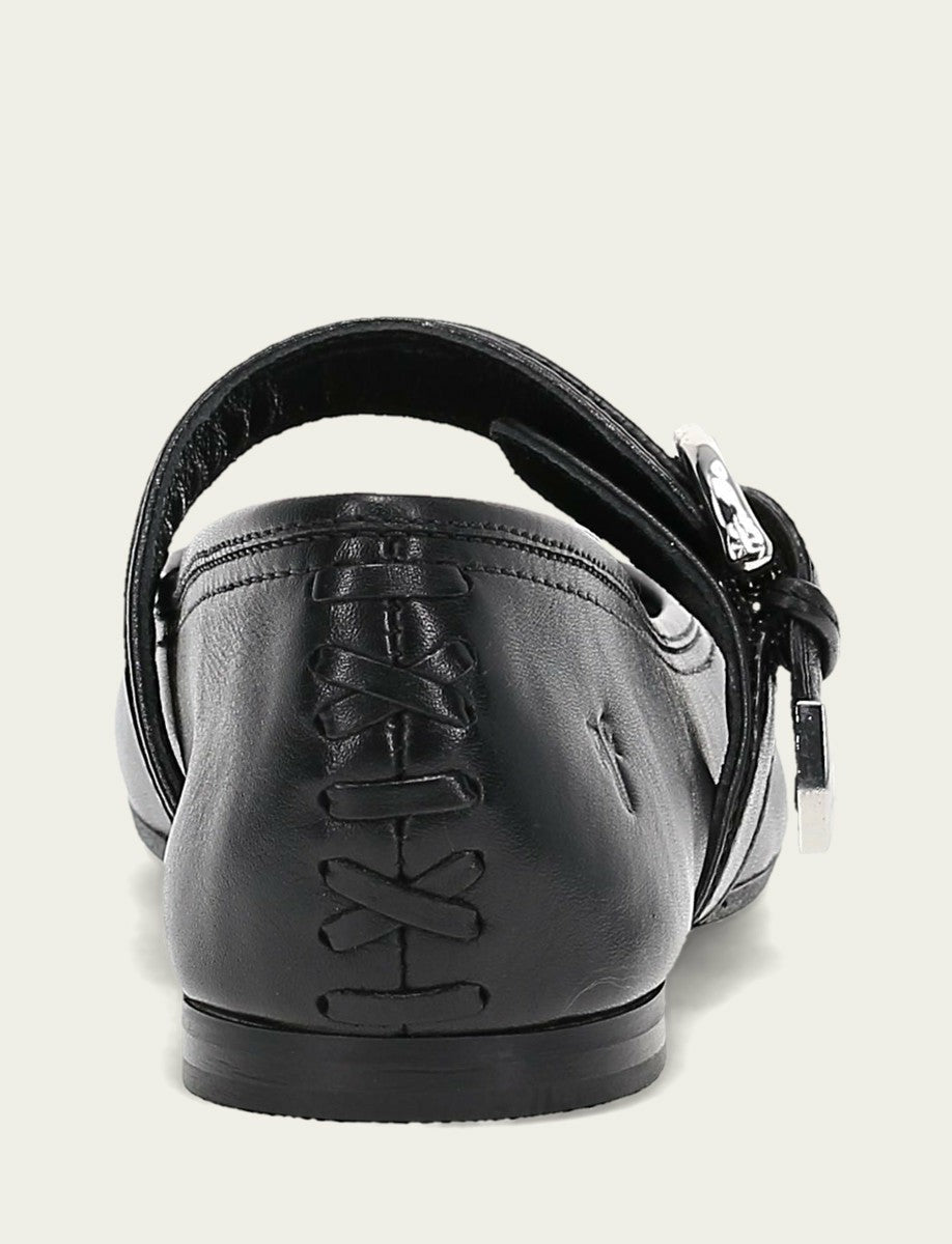 Women’s Black Heather Buckle Mary Jane Flats