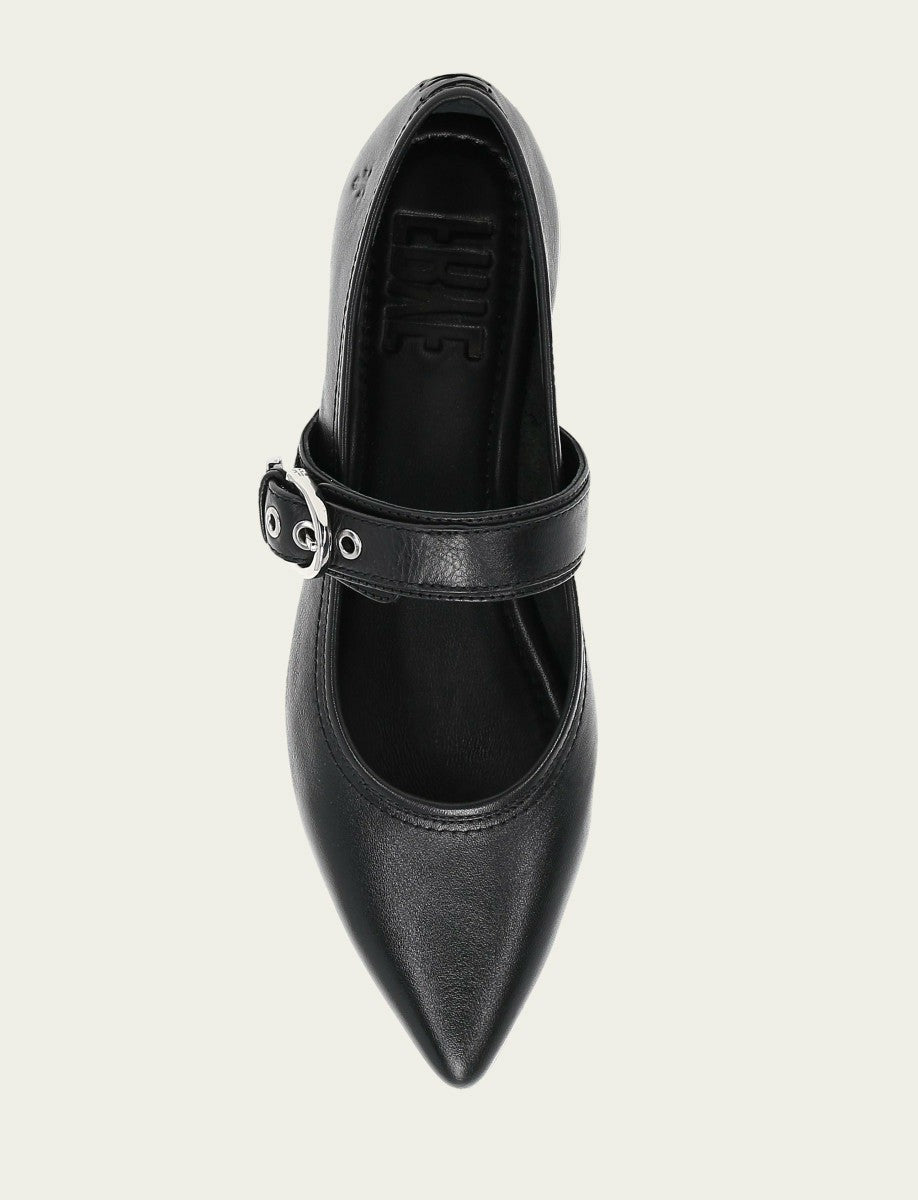 Women’s Black Heather Buckle Mary Jane Flats
