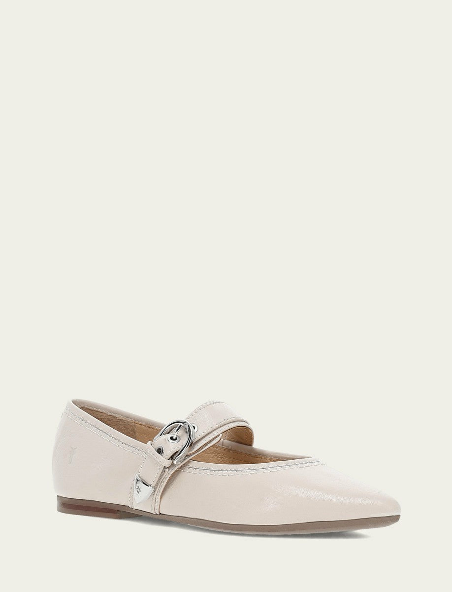 Women's Ivory Heather Buckle Mary Jane Flats
