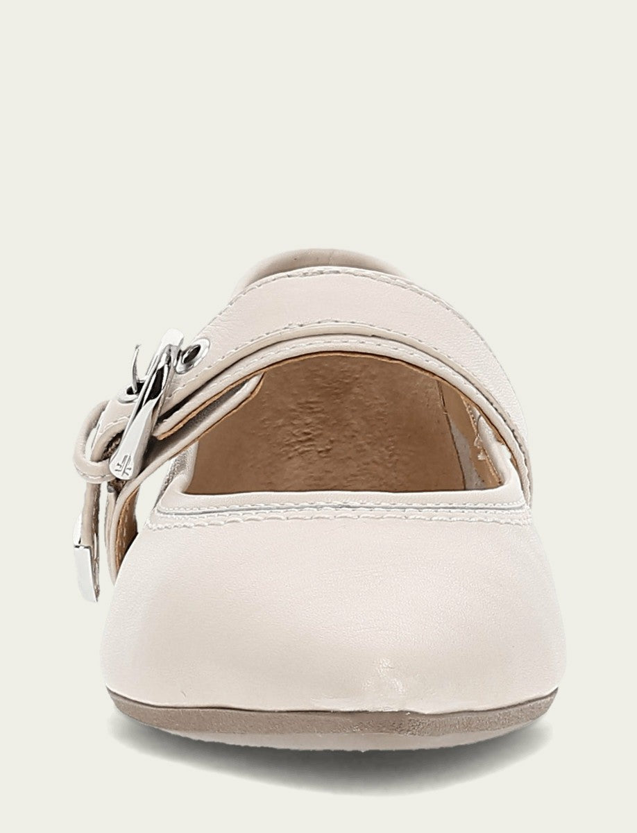 Women's Ivory Heather Buckle Mary Jane Flats