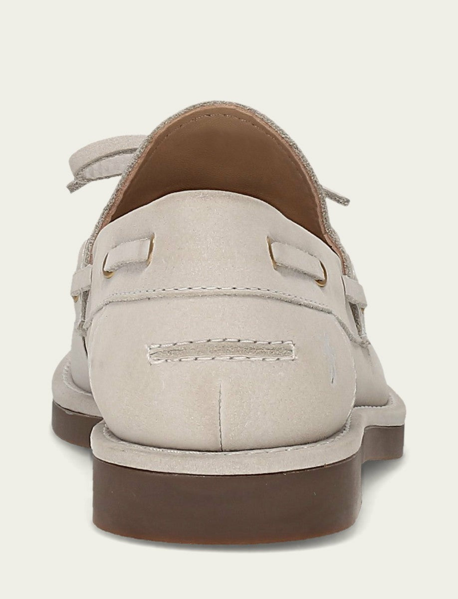 Women’s Ivory Leather Harper One Eye Tie Boat Shoes