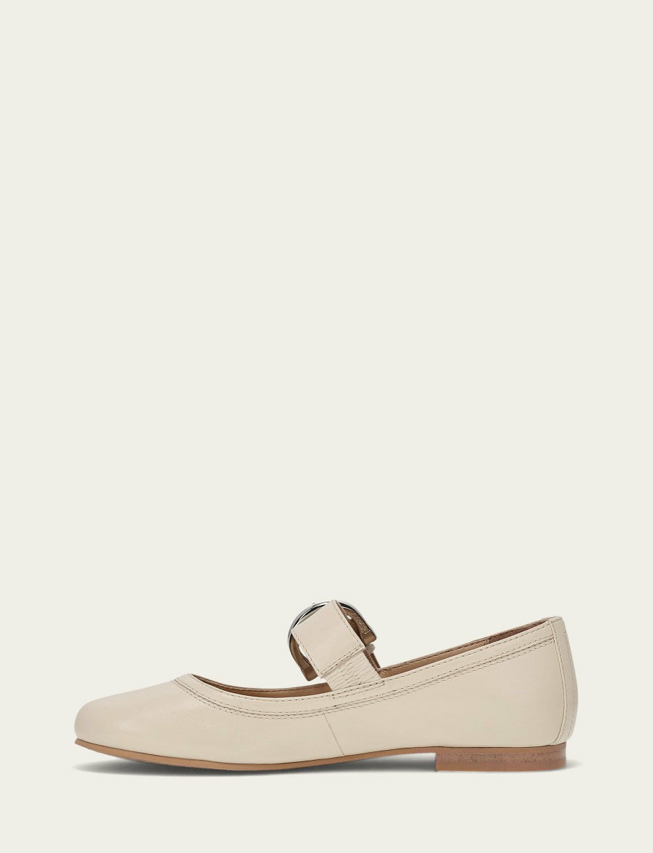 Women's Ecru Carson Mary Jane Flats