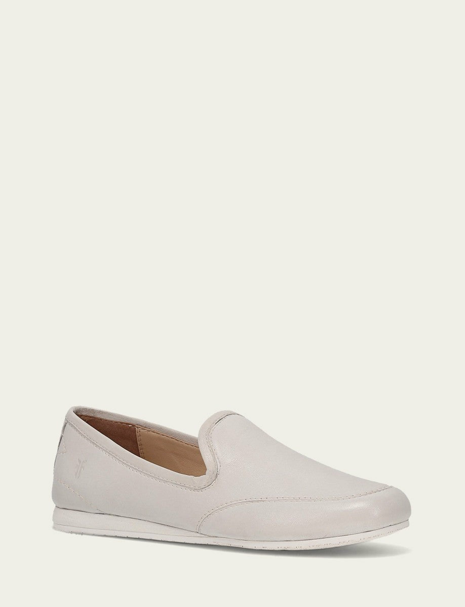 Women’s Ivory Smooth Leather Sofie Slip On Flats