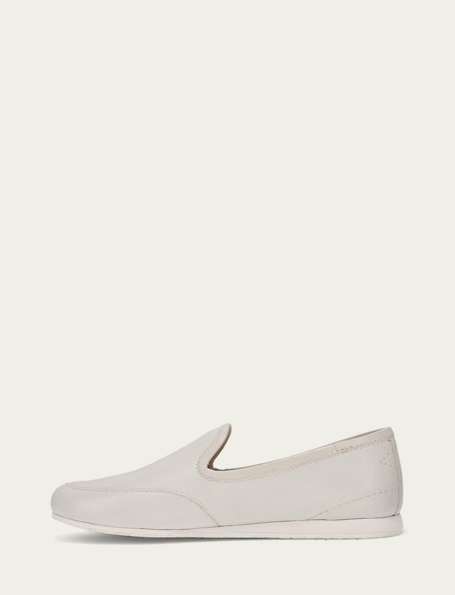 Women’s Ivory Smooth Leather Sofie Slip On Flats