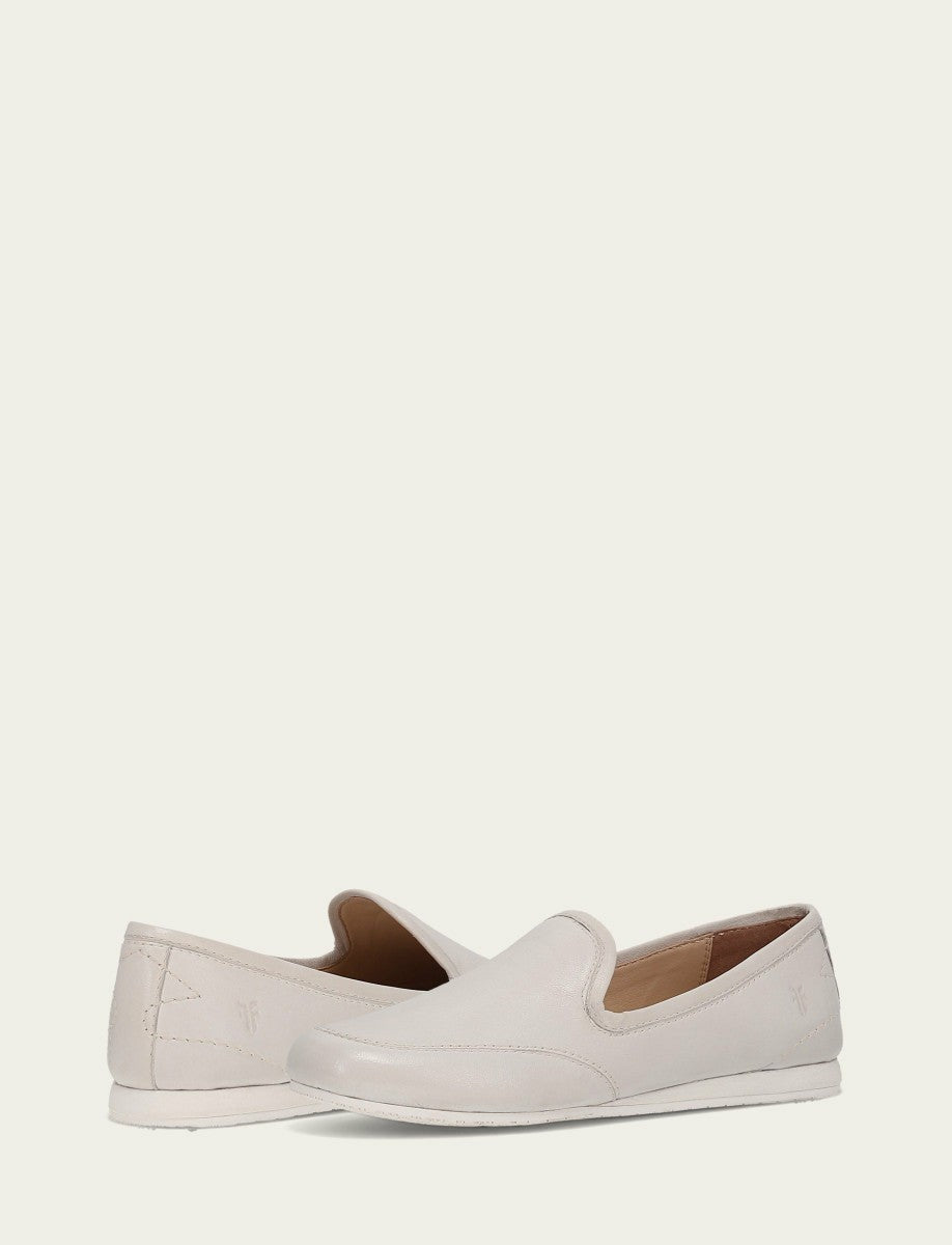 Women’s Ivory Smooth Leather Sofie Slip On Flats