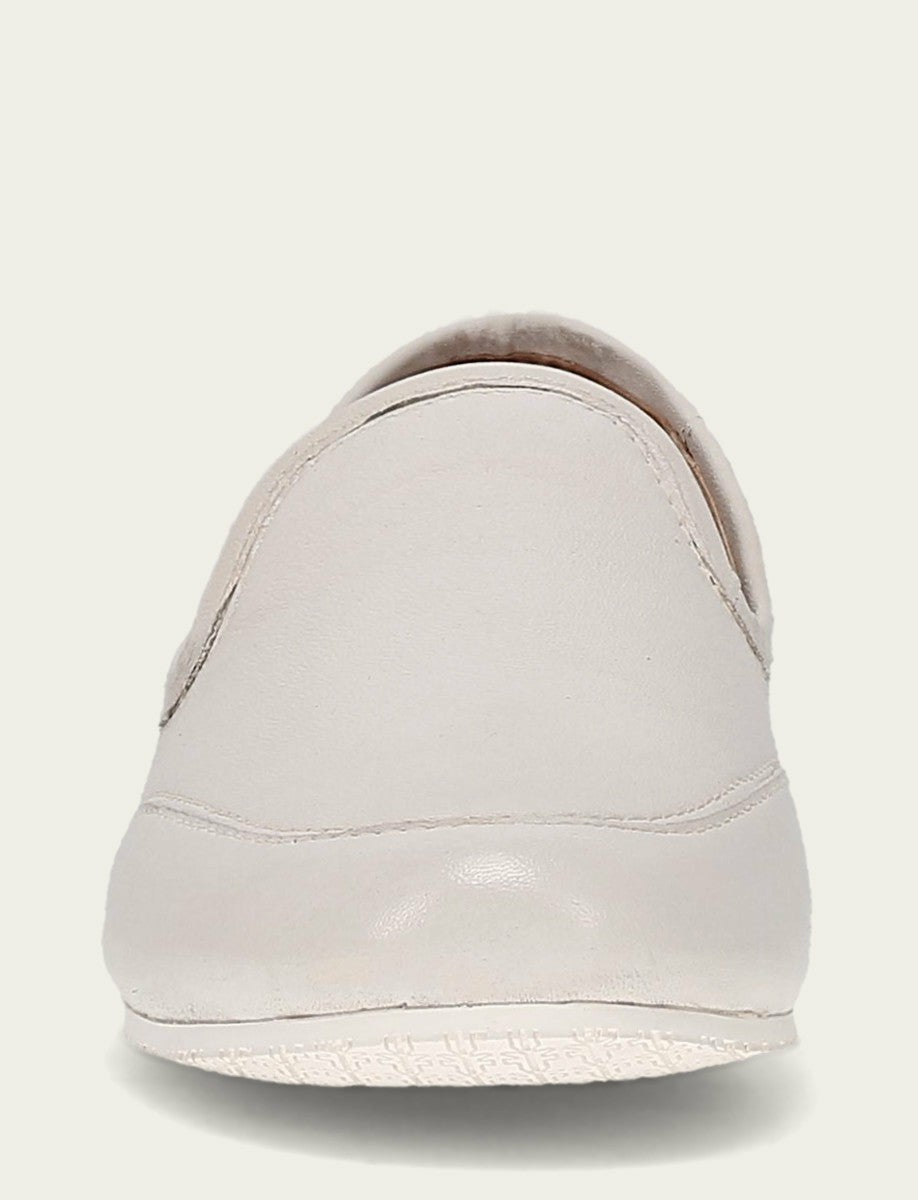 Women’s Ivory Smooth Leather Sofie Slip On Flats