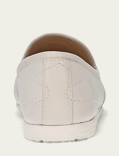 Women’s Ivory Smooth Leather Sofie Slip On Flats